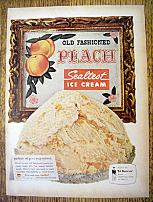 1959 Sealtest Peach Ice Cream With Bowl Of Ice Cream