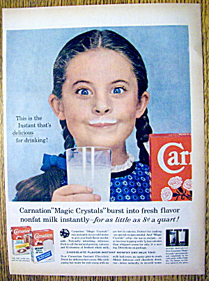 1959 Carnation Milk With Girl With A Milk Moustache