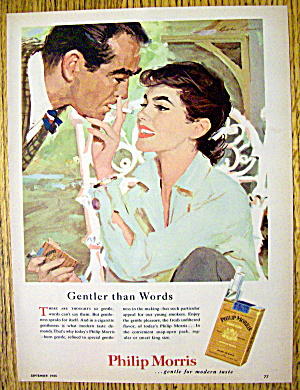 1955 Philip Morris Cigarettes With Woman & Man