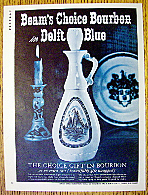 1963 Beam's Choice Bourbon With Delft Blue Canister