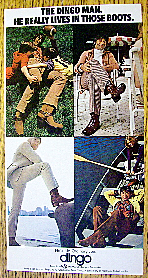 1972 Dingo Boots With Football's Joe Namath