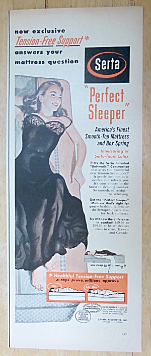 1952 Serta Perfect Sleeper W/ Woman Laying On Mattress