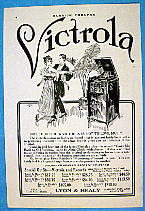 1913 Lyon & Healy Victrola With Couple Dancing
