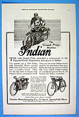 1916 Hendee With Indian Motorcycle