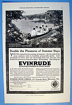 1916 Evinrude Rowboat Motors With People In A Boat