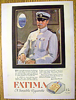 1918 Fatima Cigarettes With Captain In The Service
