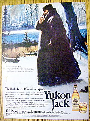 1975 Yukon Jack Whiskey With Man Holding Glass