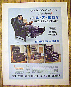 1970 La-z-boy Reclining Chair With Man & Little Girl