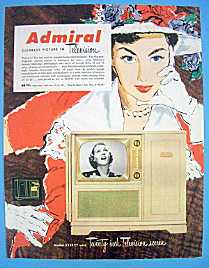 1951 Admiral Television With Lovely Woman