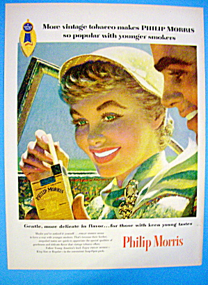 1955 Philip Morris With Woman Taking Cigarettes