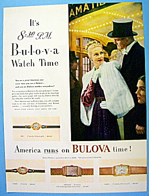 1946 Bulova Watch With Lovely Woman