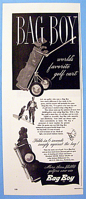 1949 Bag Boy With Golf Cart & Clubs