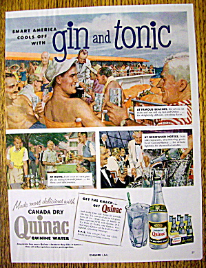 1954 Canada Dry Quinac With Gin And Tonic