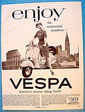 1956 Vespa With Woman On The Bike