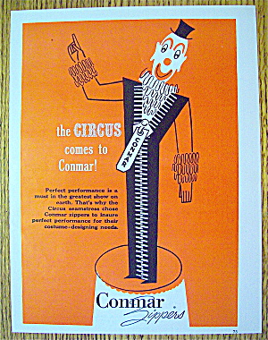 1953 Conmar Zippers With Circus Clown