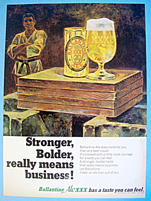1968 Ballantine Ale With Man In Karate Suit