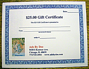 Ads By Dee $25 Gift Certificate