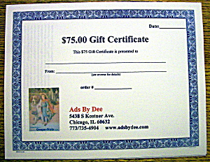 Ads By Dee $75 Gift Certificate