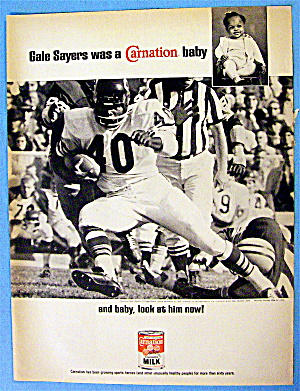 1967 Carnation Milk With Football's Gale Sayers