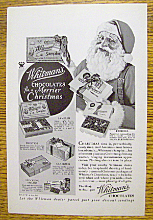 1933 Whitman's Chocolates With Santa Claus