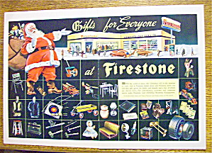 1945 Firestone With Santa Claus & Bag Of Toys