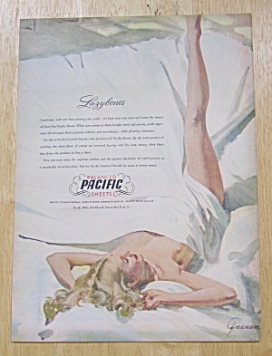 1947 Pacific Balanced Sheets W/ Woman Wrapped In Sheet