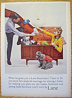 1963 Lane Sweetheart Chest With Woman Sitting Inside