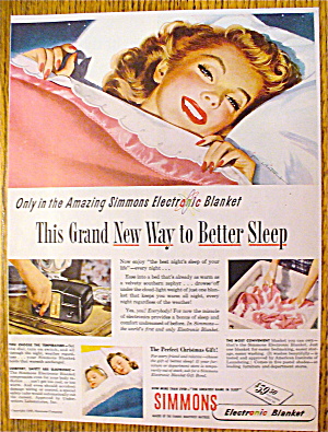 1946 Simmons With Lovely Woman In Bed