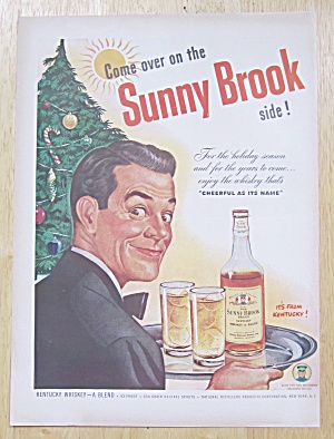 1947 Sunny Brook Whiskey With Man Serving Whiskey