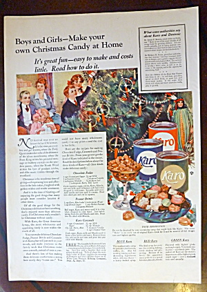 1921 Karo Syrup With Children Decorating Christmas Tree