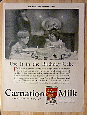 1921 Carnation Milk With Boy & Girl Sitting At Table