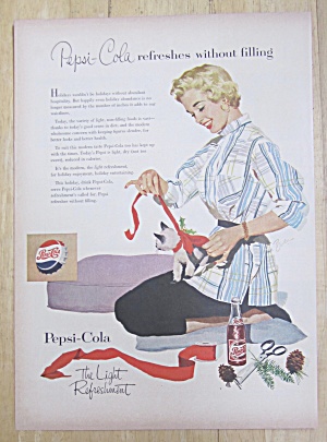 1953 Pepsi Cola (Pepsi) W/ Woman Putting Bow On Kitten