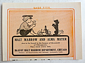 1912 Mcavoy Malt Marrow Chicago With A Boy & His Dog