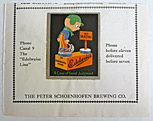 1920s Edelweiss Beer Peter Schoenhofen Chicago Stamp Ad