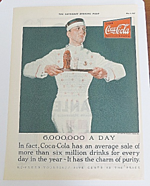 1925 Coca Cola (Coke) With Soda Boy Carrying Tray