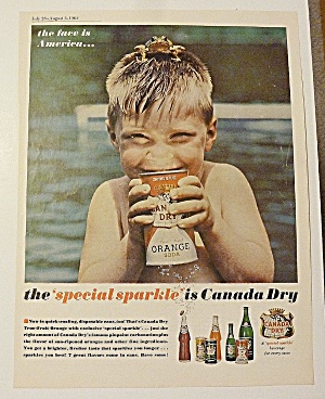 1962 Canada Dry With Boy Drinking Orange
