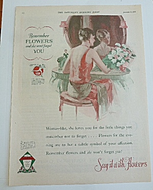 1929 Say It With Flowers With Woman In Red