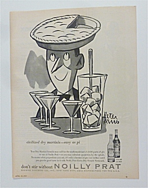 1957 Noilly Prat Extra Dry French Vermouth W/ Man