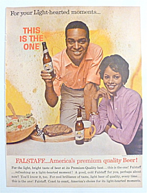 1963 Falstaff Beer With Man & Woman At Table