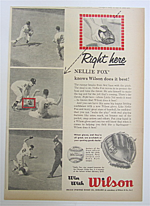 1959 Wilson Glove With Baseball's Nellie Fox