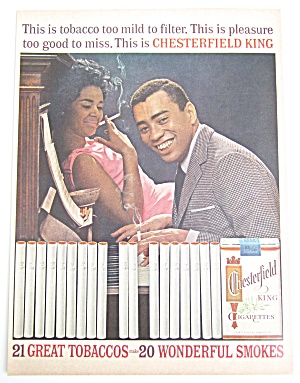 Vintage 1962 Chesterfield Cigarettes With Piano Player