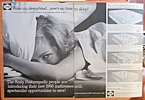 1966 Sealy Posturepedic With Woman Laying In Bed