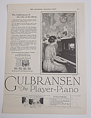 1922 Gulbransen Piano With Woman Playing Piano