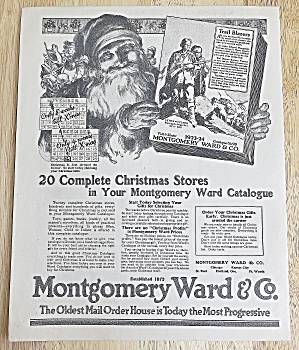 1923 Montgomery Ward & Co. With Santa & Catalog