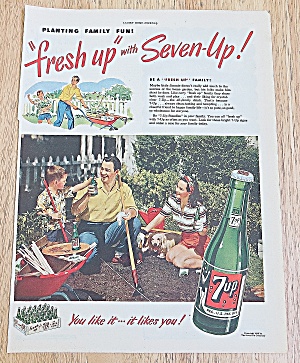 1949 7up With Family Gardening