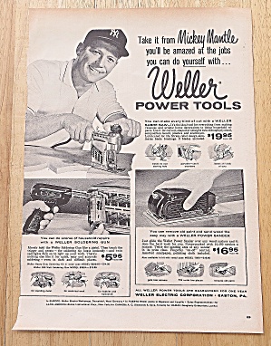 1958 Weller Power Tools With Mickey Mantle