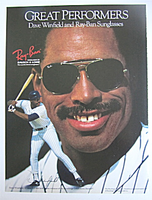 1990 Ray Ban Sunglasses With Dave Winfield