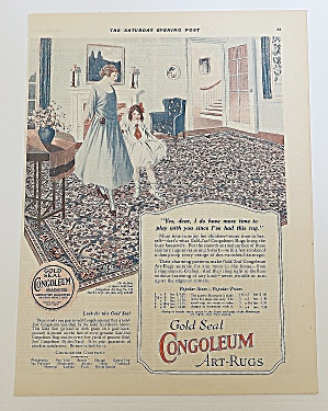 1923 Congoleum Rugs With Mom & Girl Dancing
