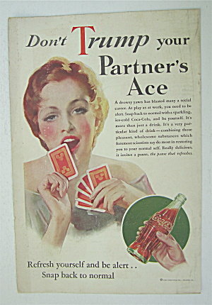 1933 Coca Cola (Coke) With Lady Playing Cards