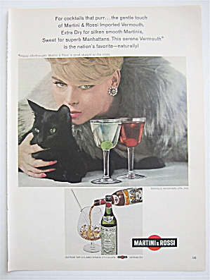 1967 Martini & Rossi With Woman & Her Black Cat